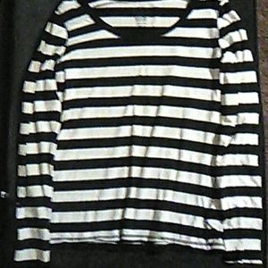 Faded Glory Long Sleeve Striped Tee